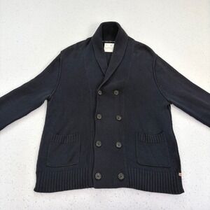 Banana Republic Heritage Double Breasted Cardigan Sweater Navy Blue Preppy L